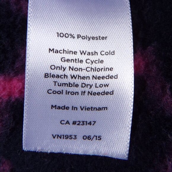 Talbots Women's Full-Zip Fleece Jacket Size M Long Sleeve Zip Pockets Blue Pink - Picture 9 of 9